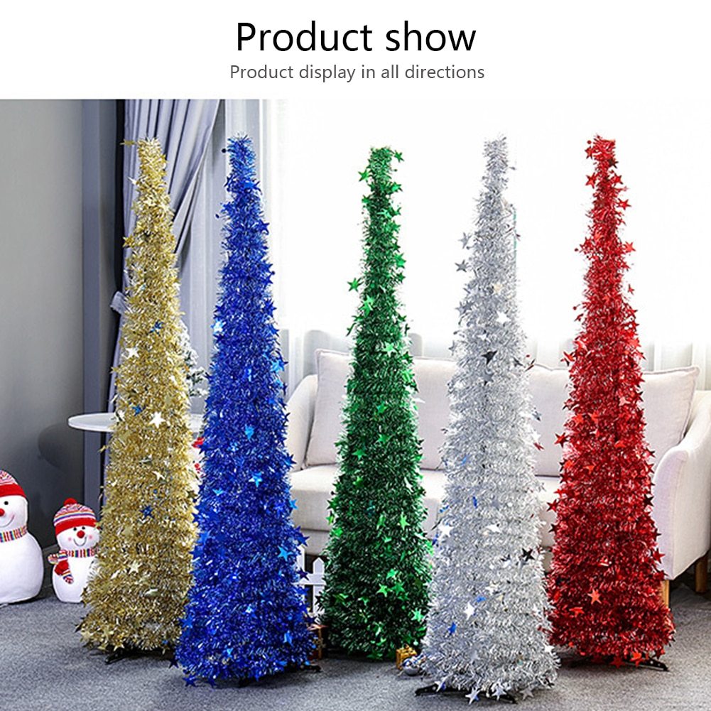 Artificial Tinsel Up Christmas Tree With Stand Gorgeous Collapsible Artificial Christmas Tree For Christmas Decorations Artificial Tinsel Up Christmas Tree With Stand Gorgeous Collapsible Artificial Christmas Tree For Christmas Decorations